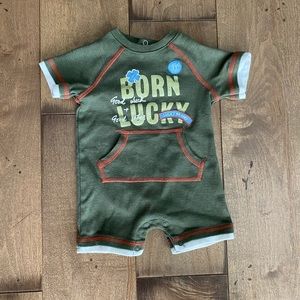 Lucky Brand Baby Romper Onesie 0-3 M Boys Green
